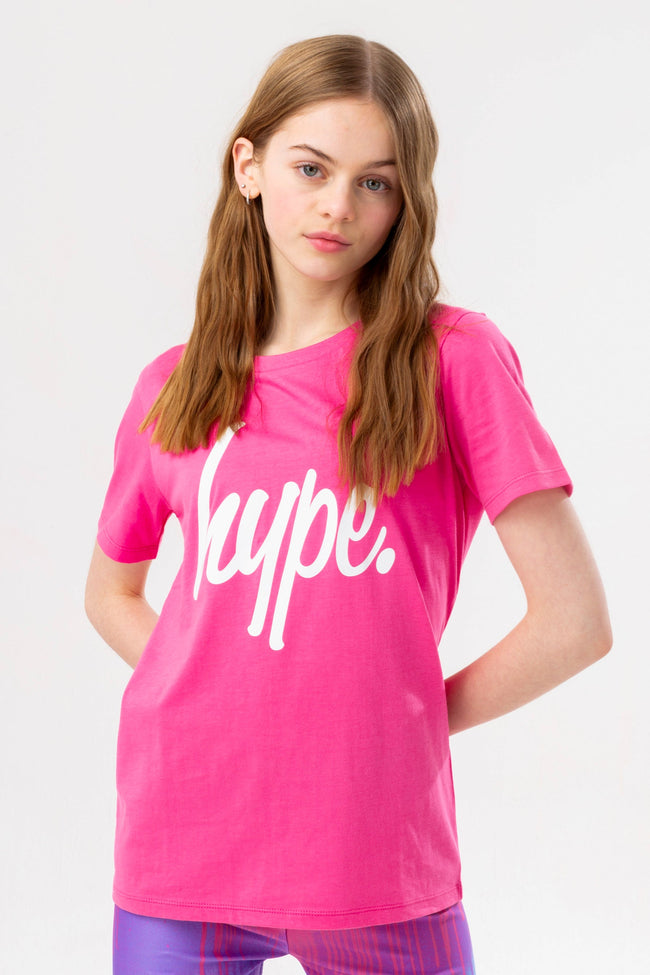 HYPE GIRLS FUCHSIA MULTI DRIPS T-SHIRT AND LEGGING SET