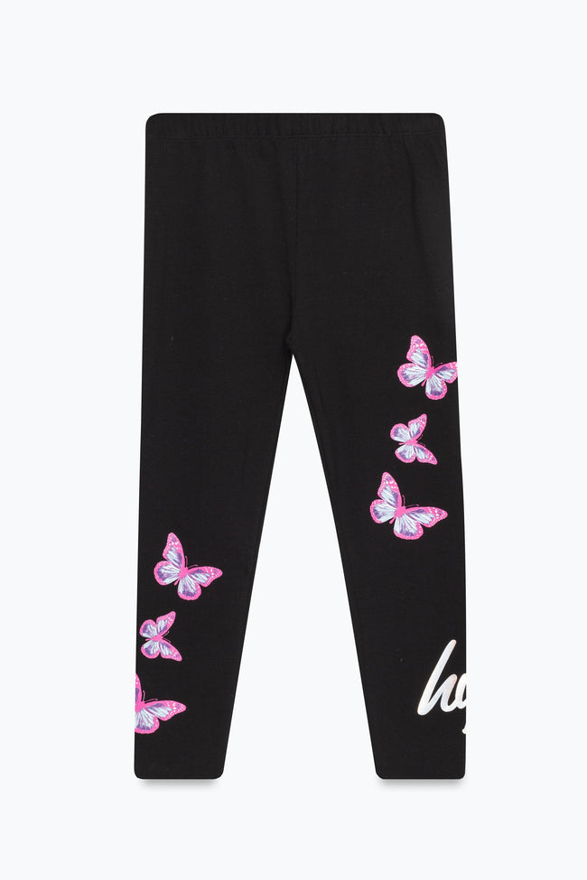 HYPE GIRLS BLACK BUTTERFLY SCRIPT LEGGINGS