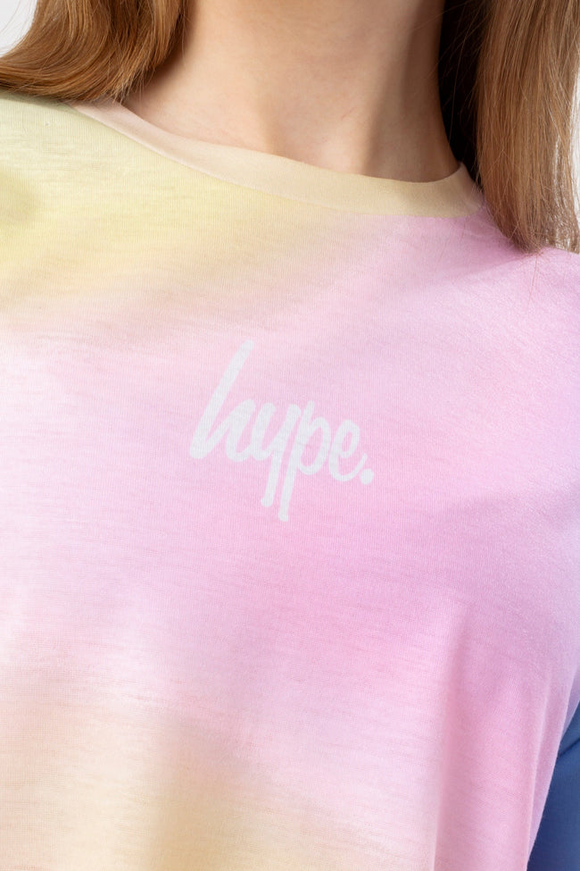 HYPE GIRLS HIPPY FADE BOXY DROP SHOULDER T-SHIRT