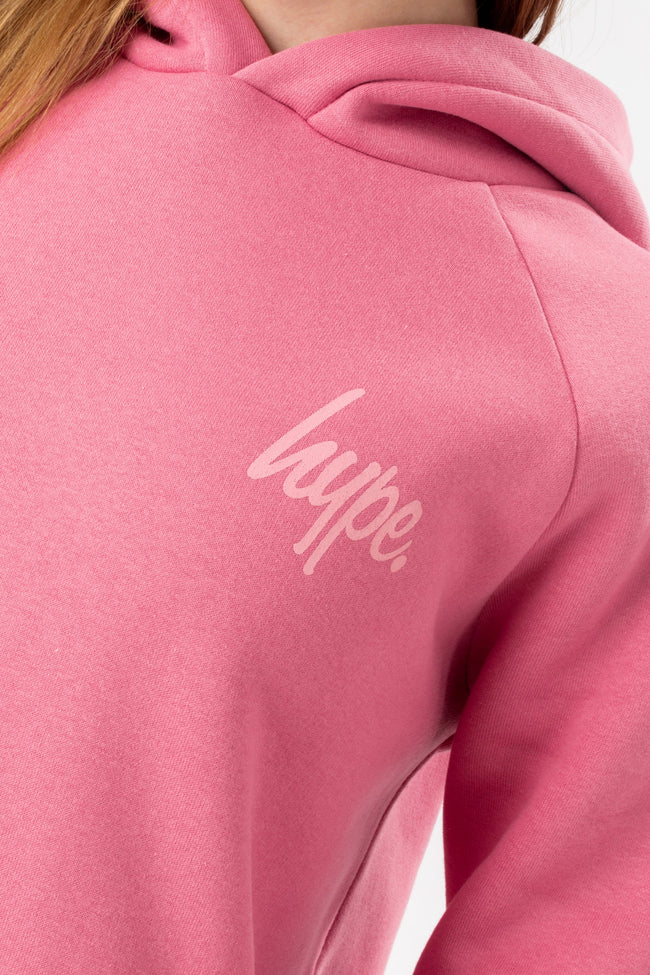 HYPE GIRLS PINK SIDE SPLIT LONGLINE HOODIE