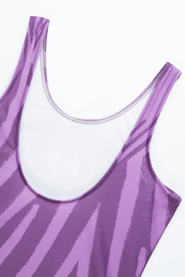 HYPE GIRLS PURPLE ZEBRA SWIMSUIT