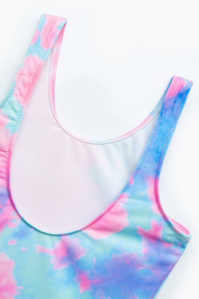 HYPE GIRLS LUCID TIE DYE PINK SWIMSUIT