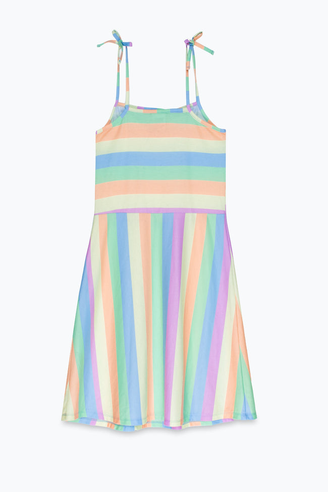 HYPE GIRLS MULTI PASTEL STRIPED BEACH DRESS