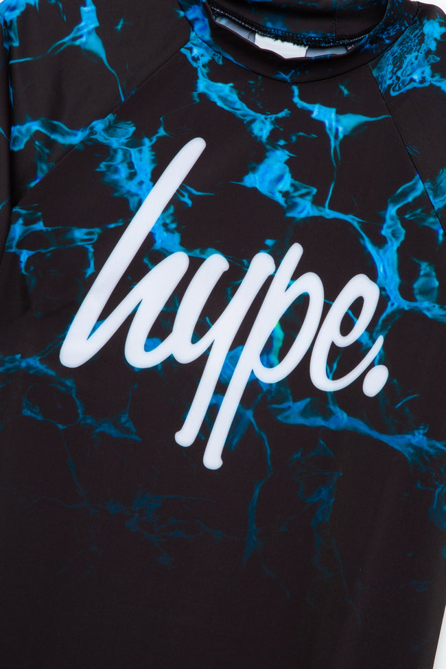 HYPE BOYS MARBLE BLACK SWIM TOP