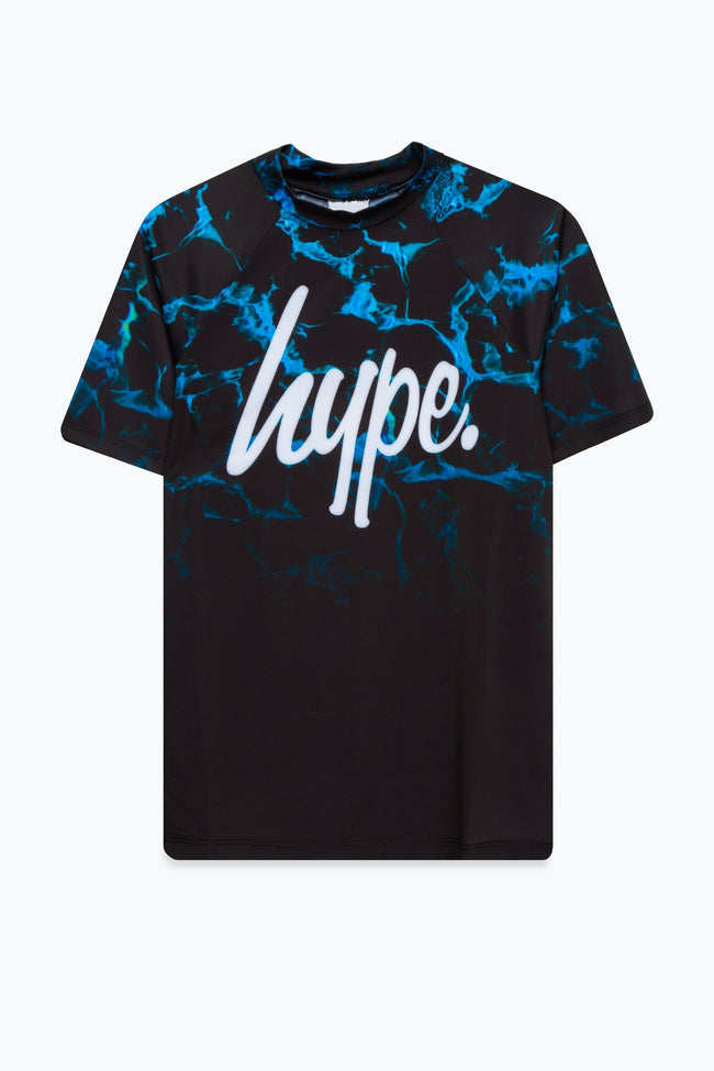 HYPE BOYS MARBLE BLACK SWIM TOP