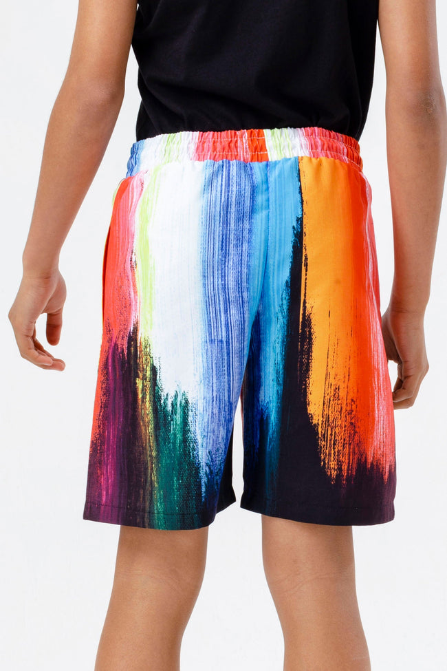 HYPE BOYS MULTI PAINT DRIP BLACK SHORTS