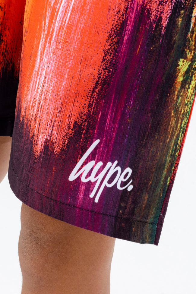 HYPE BOYS MULTI PAINT DRIP BLACK SHORTS