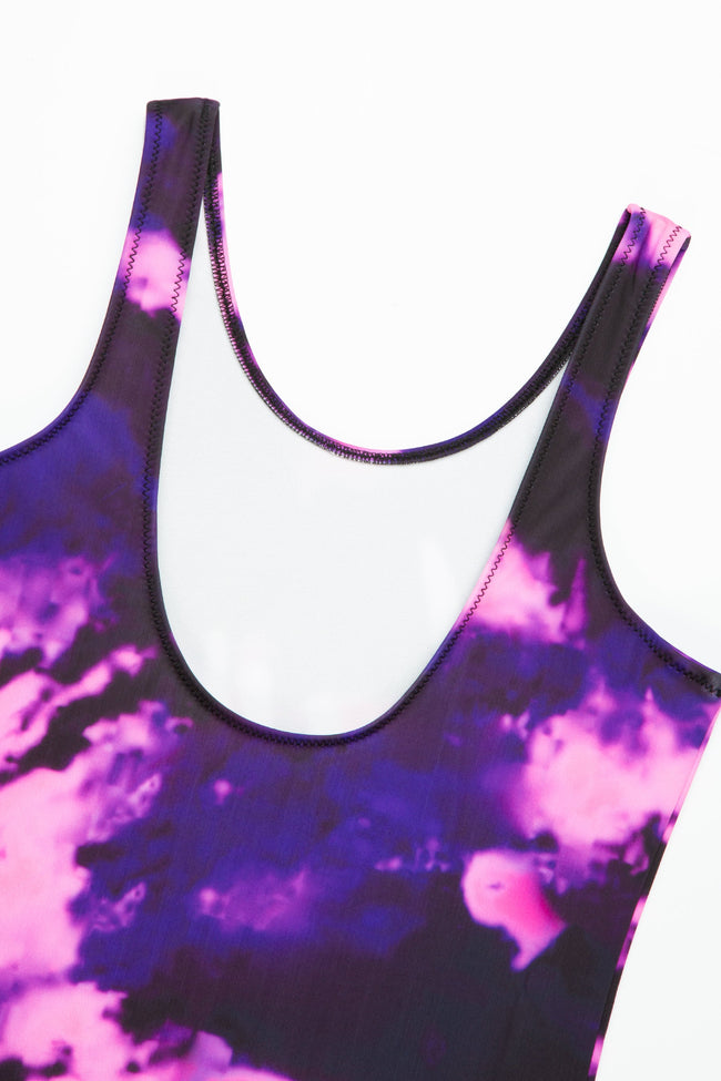 HYPE GIRLS PURPLE TIE DYE SCRIPT SWIMSUIT