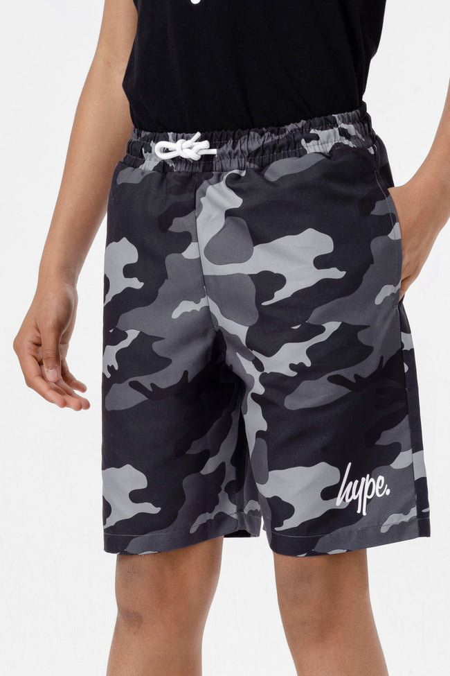 HYPE BOYS GREY CAMO SWIM SHORTS