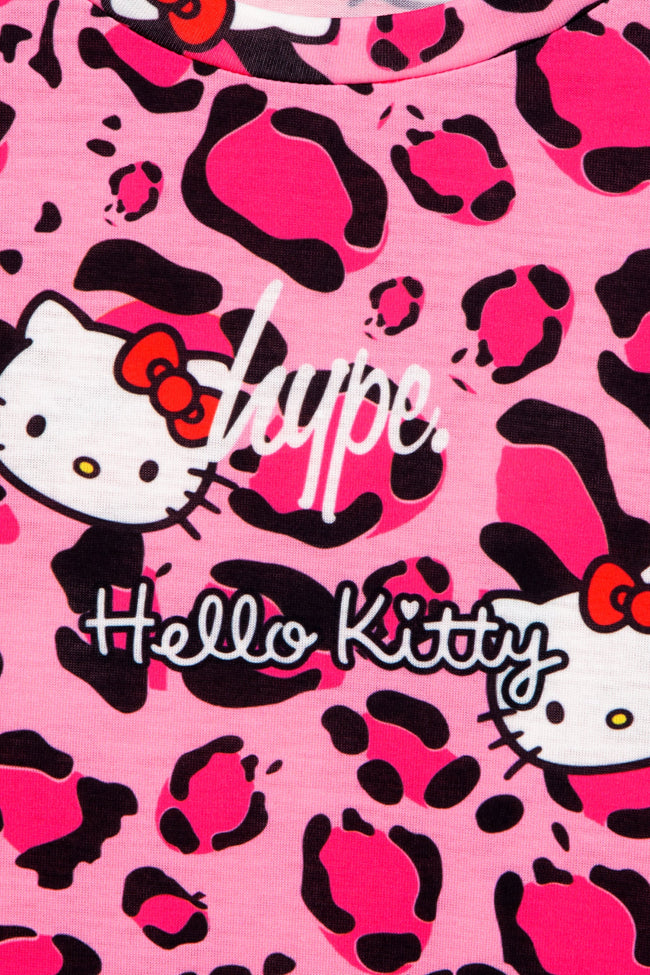 HYPE X HELLO KITTY KIDS LEOPARD AOP T-SHIRT