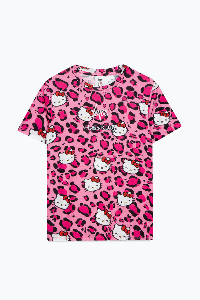 HYPE X HELLO KITTY KIDS LEOPARD AOP T-SHIRT