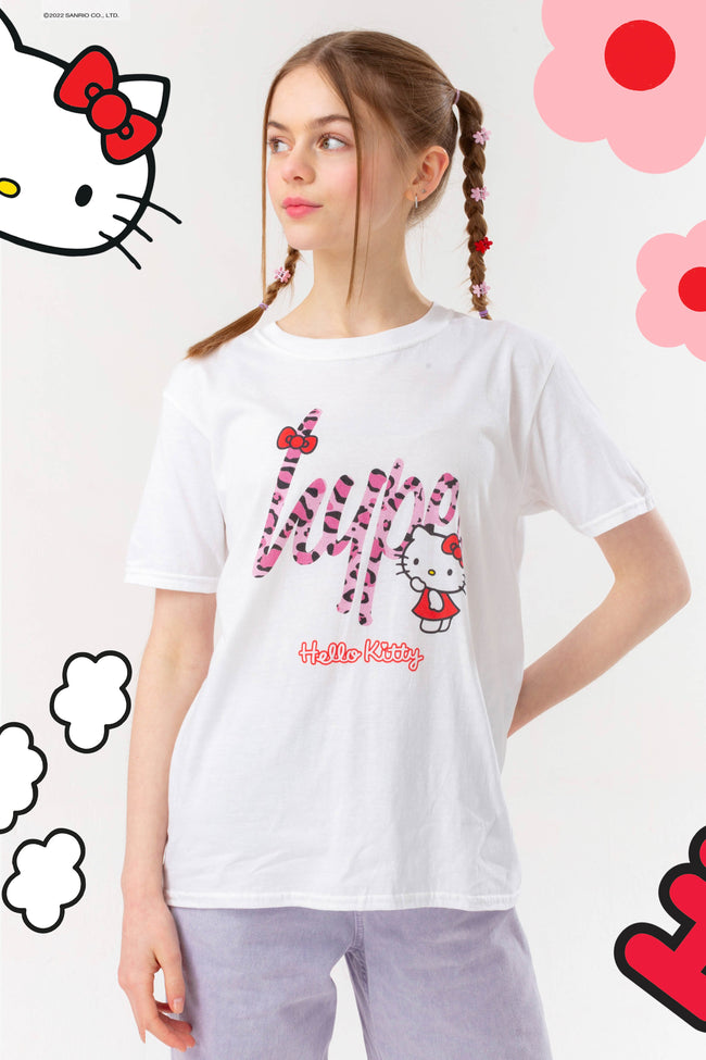 HYPE X HELLO KITTY LEOPARD GIRLS T-SHIRT