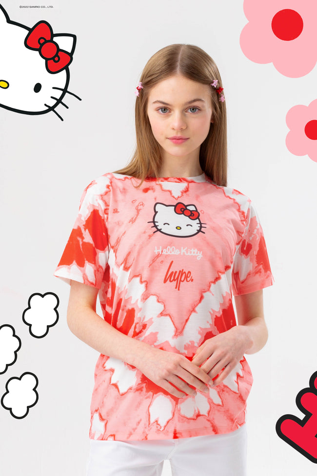 HYPE X HELLO KITTY KIDS HEART TIE DYE T-SHIRT