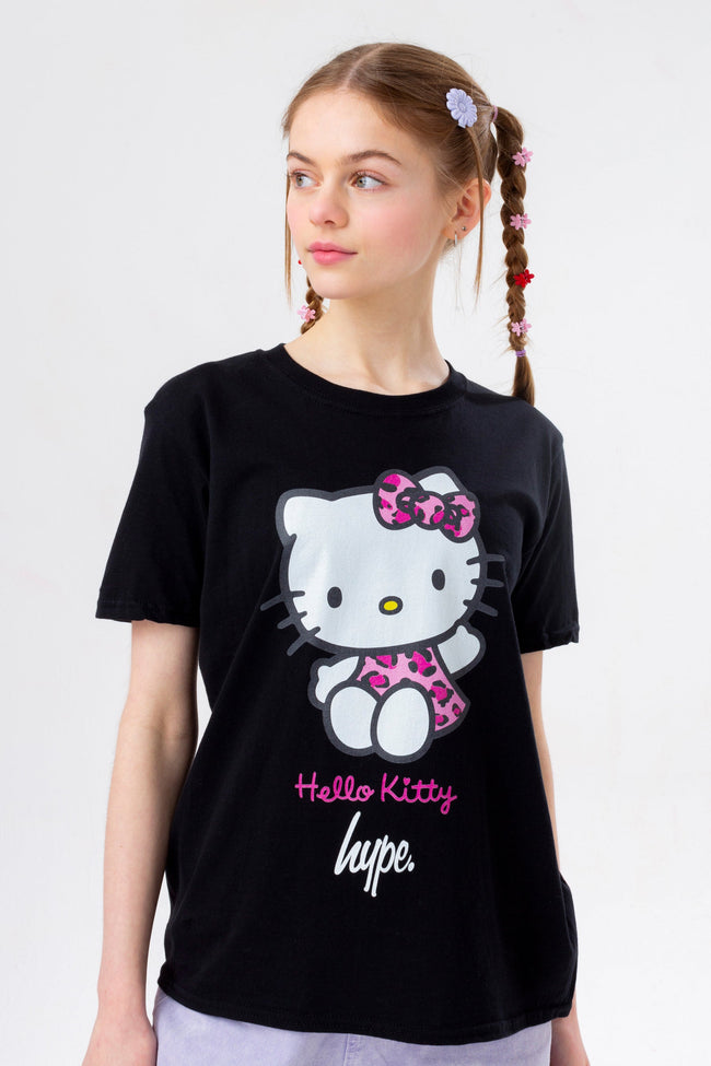 HYPE X HELLO KITTY LEOPARD BOW GIRLS T-SHIRT