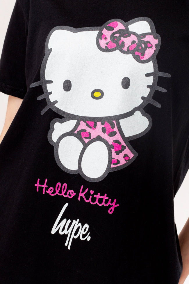 HYPE X HELLO KITTY LEOPARD BOW GIRLS T-SHIRT