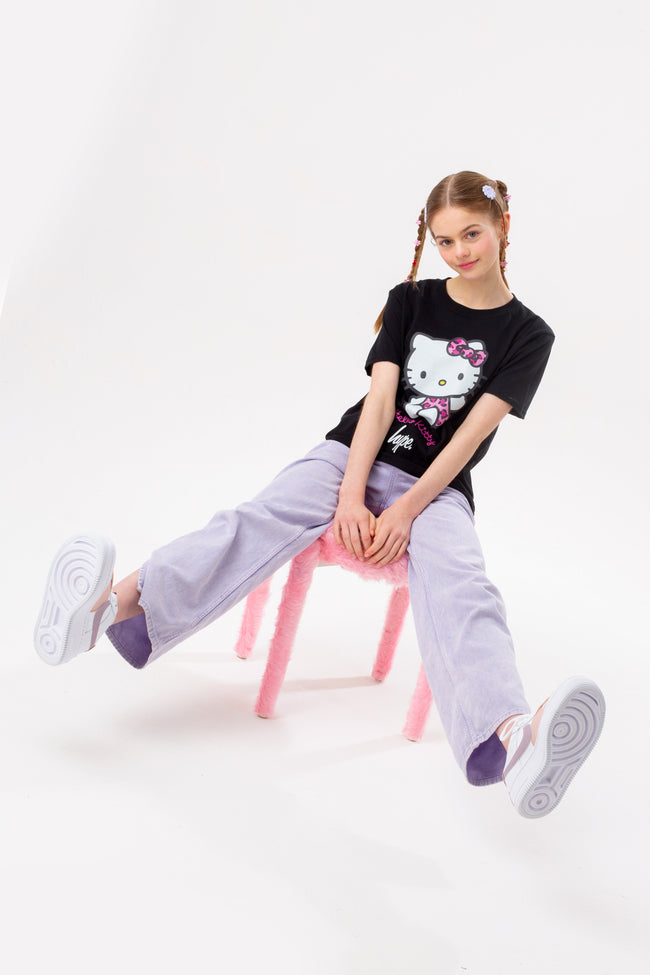 HYPE X HELLO KITTY LEOPARD BOW GIRLS T-SHIRT