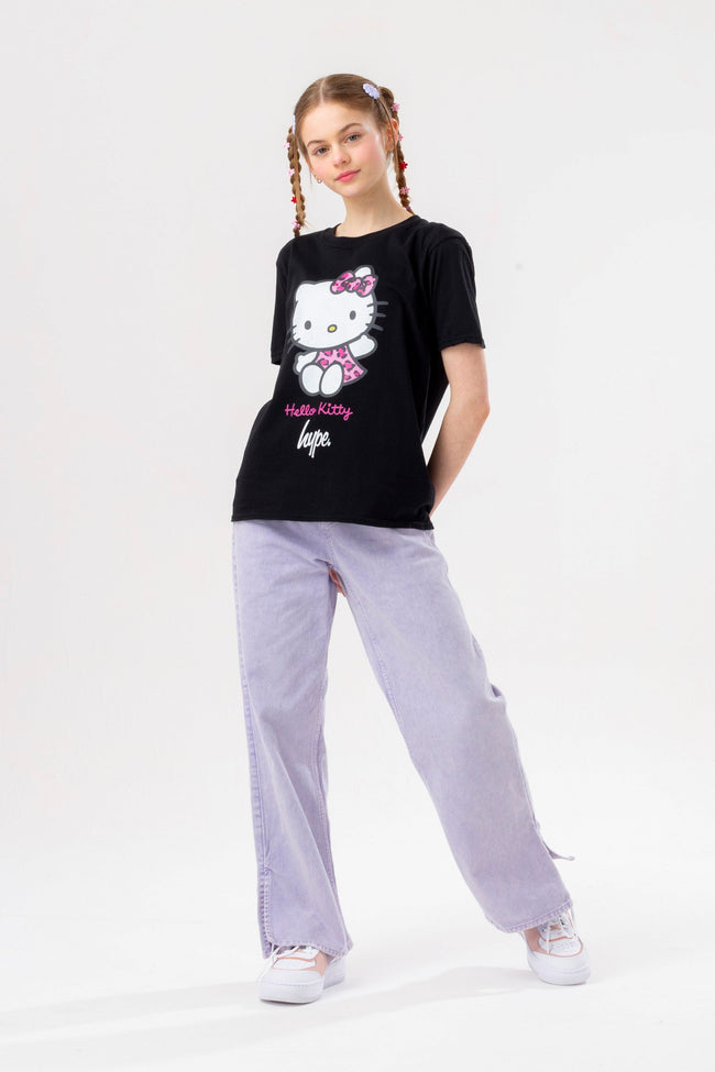 HYPE X HELLO KITTY LEOPARD BOW GIRLS T-SHIRT