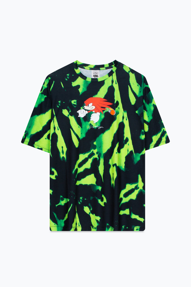 HYPE X SONIC ADULTS KNUCKLES GREEN BOXY T-SHIRT