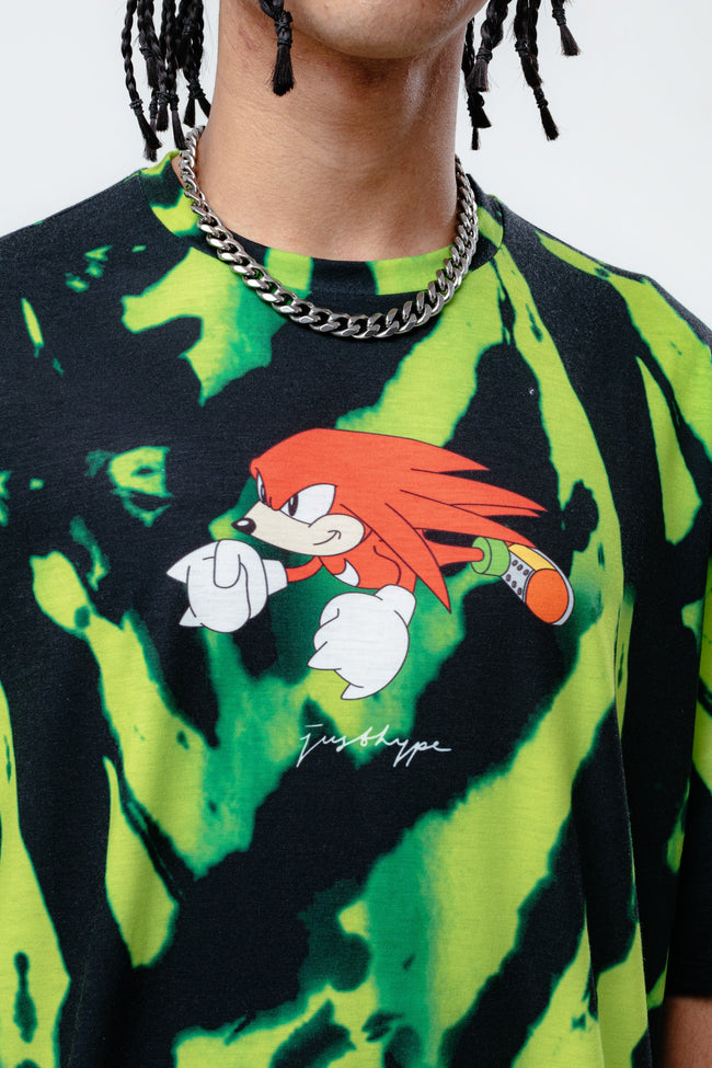 HYPE X SONIC ADULTS KNUCKLES GREEN BOXY T-SHIRT