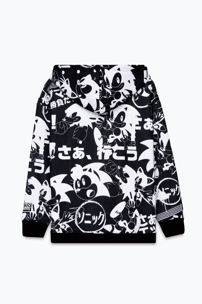 HYPE X SONIC ADULTS MONO SONIC DROP SHOULDER HOODIE