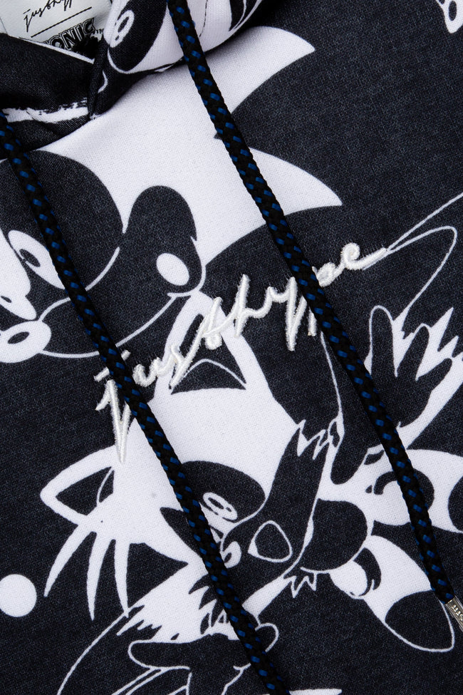 HYPE X SONIC ADULTS MONO SONIC DROP SHOULDER HOODIE