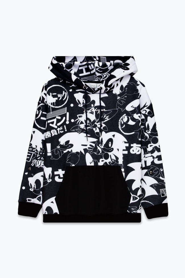 HYPE X SONIC ADULTS MONO SONIC DROP SHOULDER HOODIE