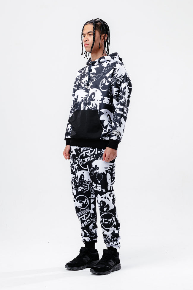 HYPE X SONIC ADULTS MONO SONIC DROP SHOULDER HOODIE