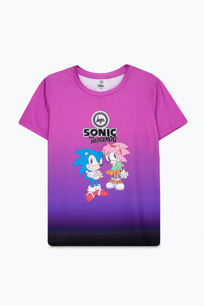 HYPE X SONIC GIRLS PINK AND PURPLE FADE T-SHIRT