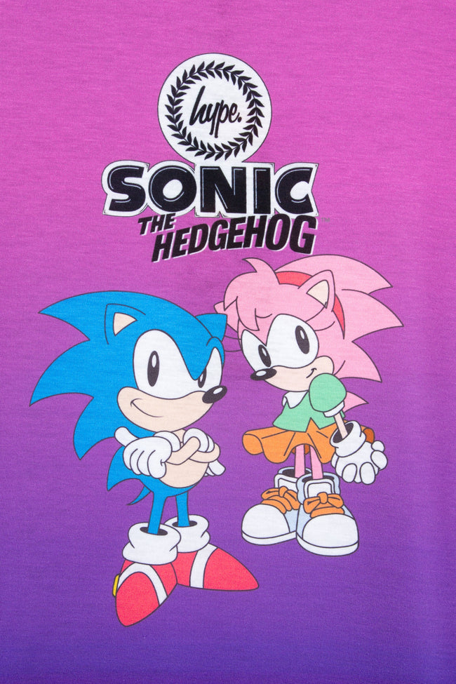 HYPE X SONIC GIRLS PINK AND PURPLE FADE T-SHIRT