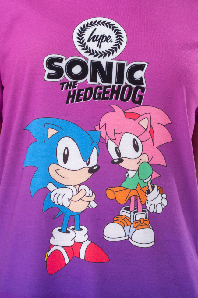 HYPE X SONIC GIRLS PINK AND PURPLE FADE T-SHIRT