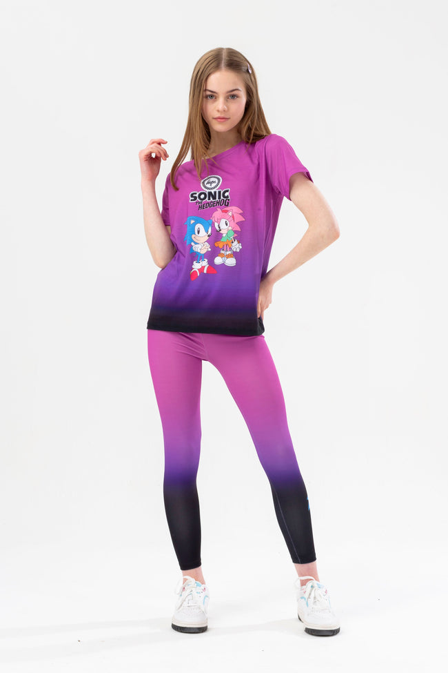 HYPE X SONIC GIRLS PINK AND PURPLE FADE T-SHIRT