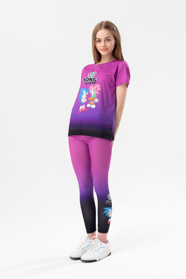 HYPE X SONIC GIRLS PINK AND PURPLE FADE T-SHIRT