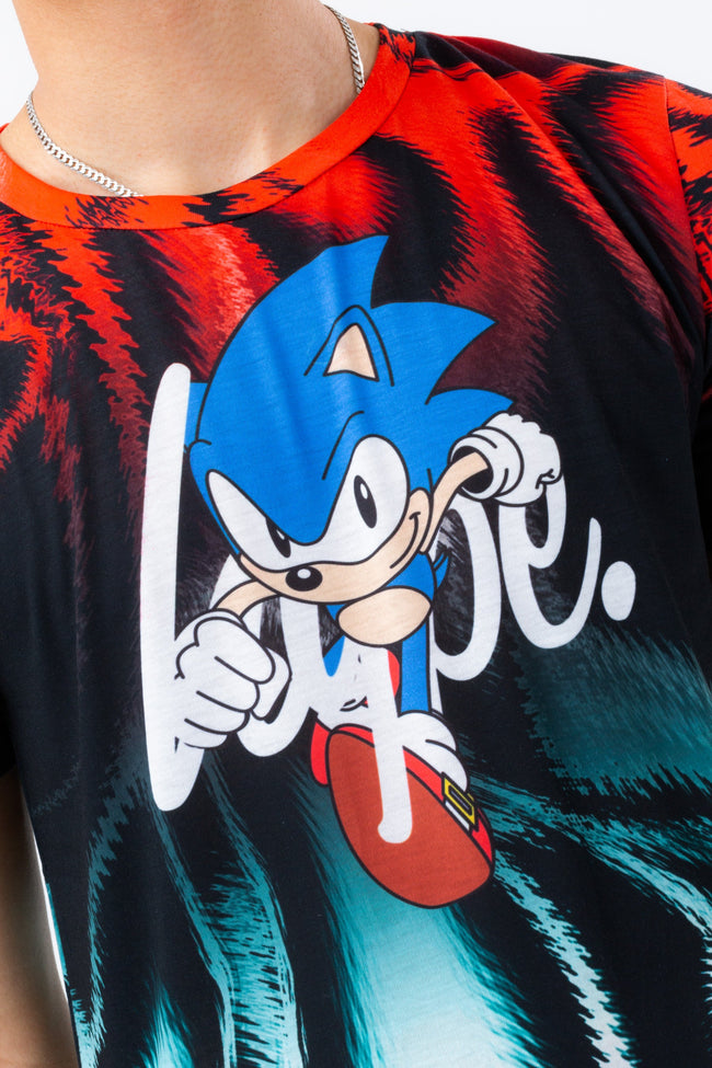 HYPE X SONIC BOYS RED MARBLE SONIC FADE T-SHIRT