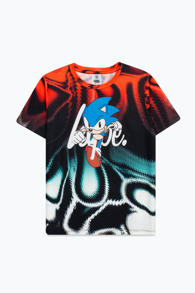 HYPE X SONIC BOYS RED MARBLE SONIC FADE T-SHIRT