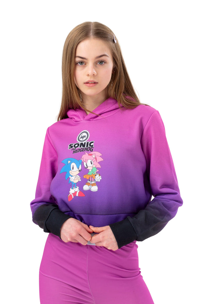 HYPE X SONIC GIRLS PINK AND PURPLE FADE HOODIE