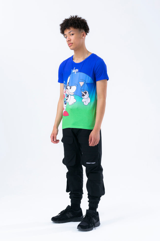 HYPE X SONIC KIDS GREEN AND BLUE FADE SONIC T-SHIRT