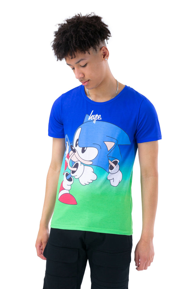 HYPE X SONIC KIDS GREEN AND BLUE FADE SONIC T-SHIRT