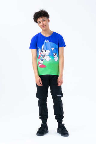 HYPE X SONIC KIDS GREEN AND BLUE FADE SONIC T-SHIRT