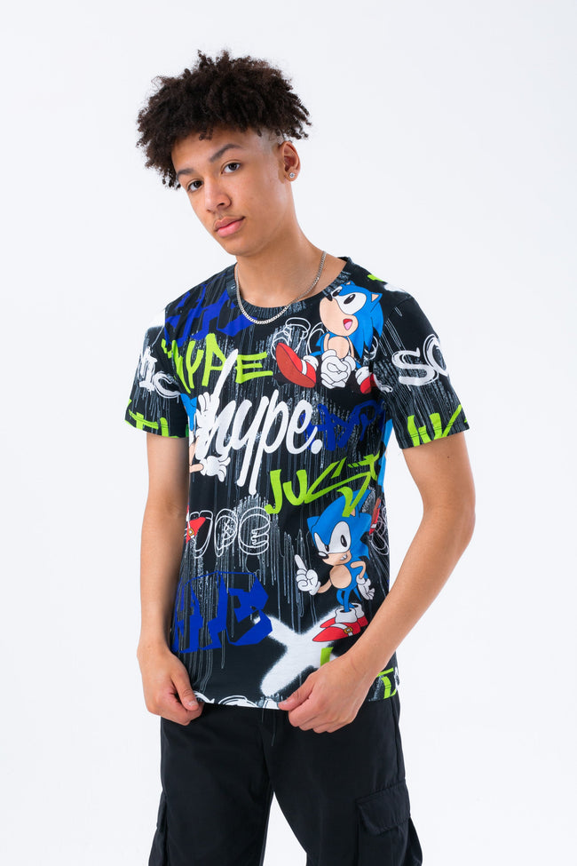 HYPE X SONIC BOYS BLACK SONIC GRAFITTI T-SHIRT