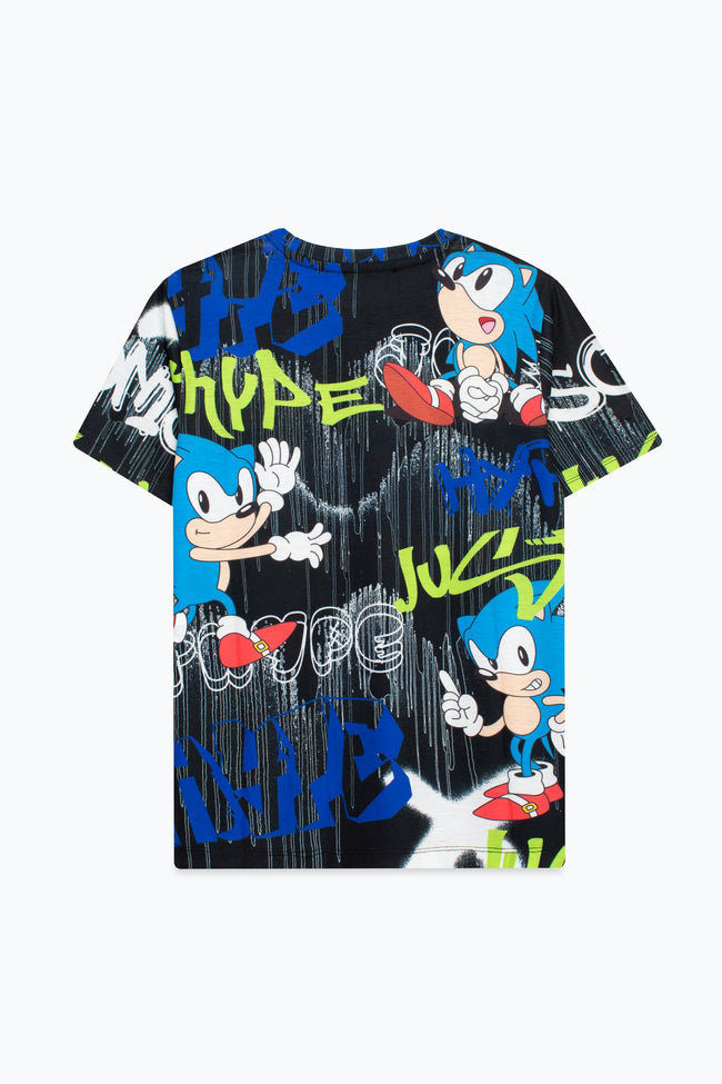 HYPE X SONIC BOYS BLACK SONIC GRAFITTI T-SHIRT