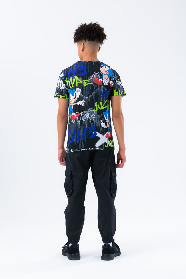 HYPE X SONIC BOYS BLACK SONIC GRAFITTI T-SHIRT