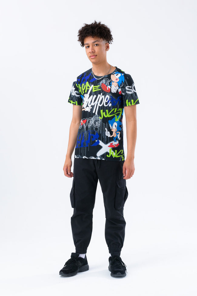 HYPE X SONIC BOYS BLACK SONIC GRAFITTI T-SHIRT