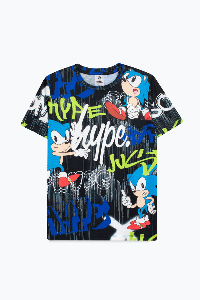 HYPE X SONIC BOYS BLACK SONIC GRAFITTI T-SHIRT