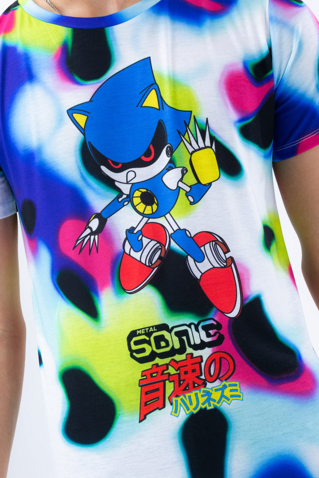 HYPE X SONIC KIDS WHITE GLITCH NEON ROBO SONIC T-SHIRT