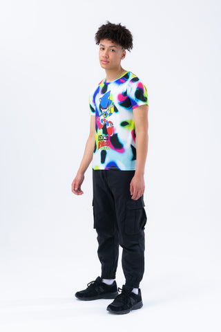 HYPE X SONIC KIDS WHITE GLITCH NEON ROBO SONIC T-SHIRT