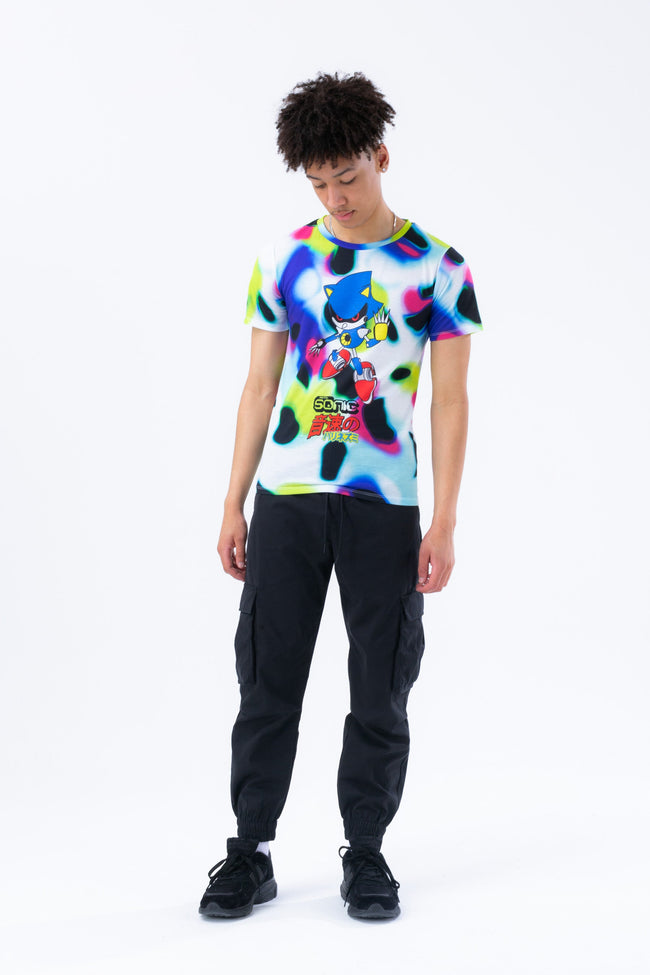 HYPE X SONIC KIDS WHITE GLITCH NEON ROBO SONIC T-SHIRT