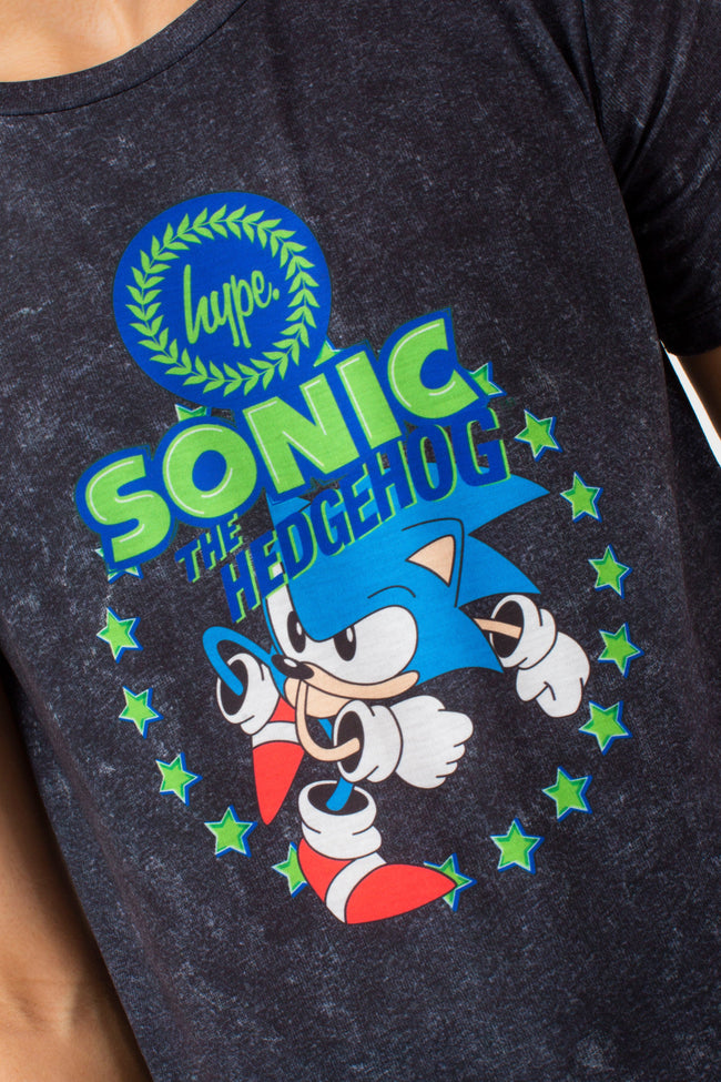 HYPE X SONIC BOYS BLACK TIE DYE SONIC STAR T-SHIRT