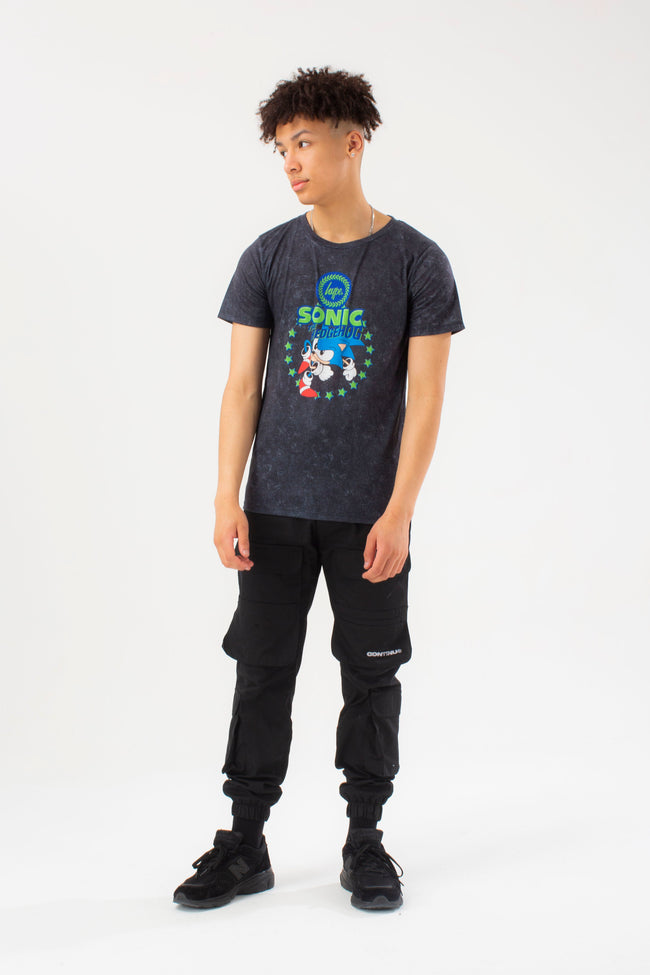 HYPE X SONIC BOYS BLACK TIE DYE SONIC STAR T-SHIRT