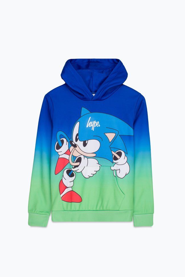 HYPE X SONIC GIRLS GREEN AND BLUE FADE SONIC HOODIE