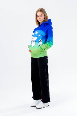 HYPE X SONIC GIRLS GREEN AND BLUE FADE SONIC HOODIE